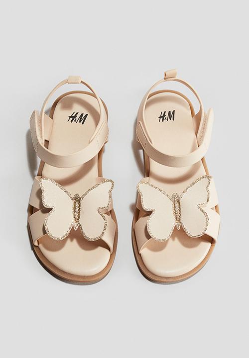 H&M - Appliquéd sandals - light beige/butterflies