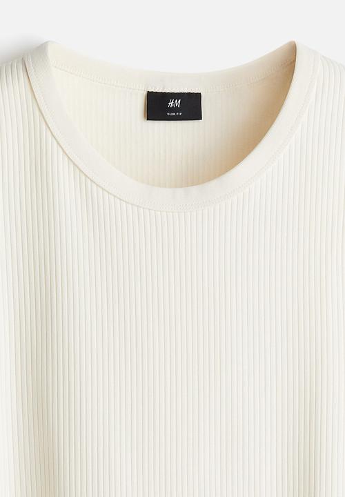 H&M - Slim fit ribbed vest top - cream