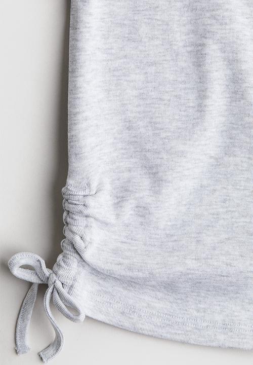 H&M - Drawstring-detail jersey top - light grey