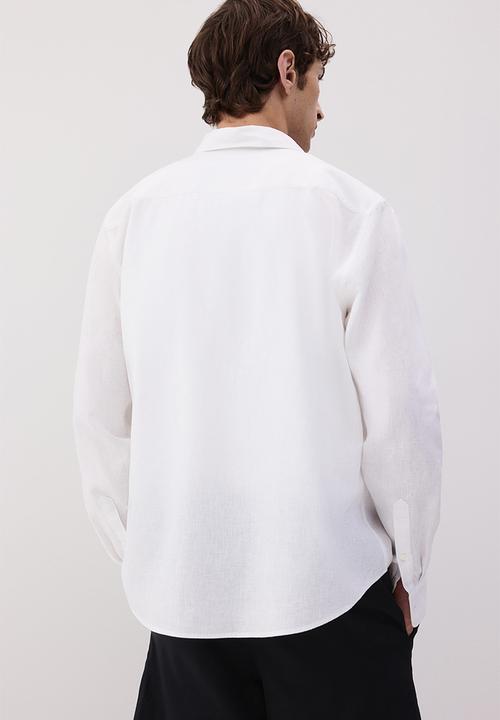 H&M - Regular fit linen-blend shirt - white