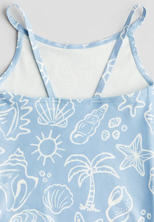 H&M - Printed swimsuit - blue/seashells 