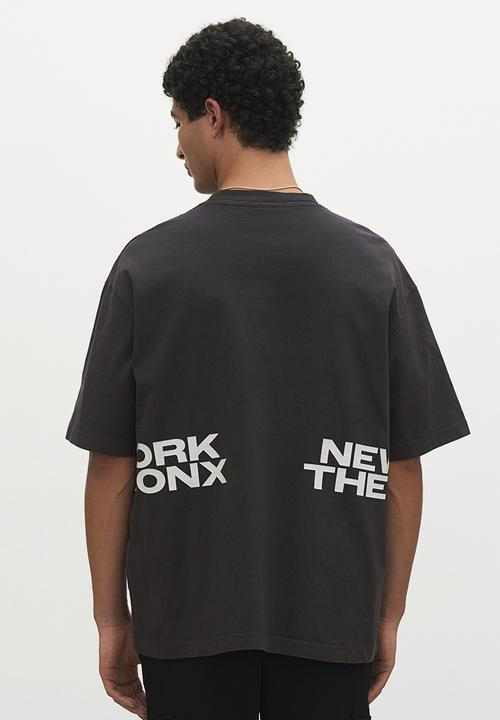 H&M - Loose fit washed T-shirt - dark grey the bronx