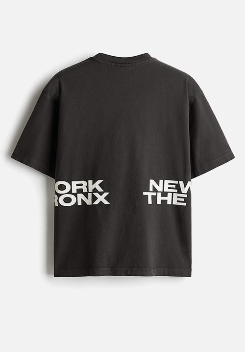 H&M - Loose fit washed T-shirt - dark grey the bronx