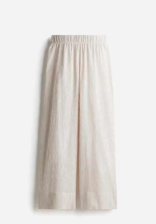 H&M - Wide trousers - white & brown striped