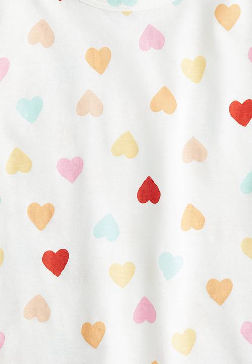 H&M - Printed jersey top - white/hearts 