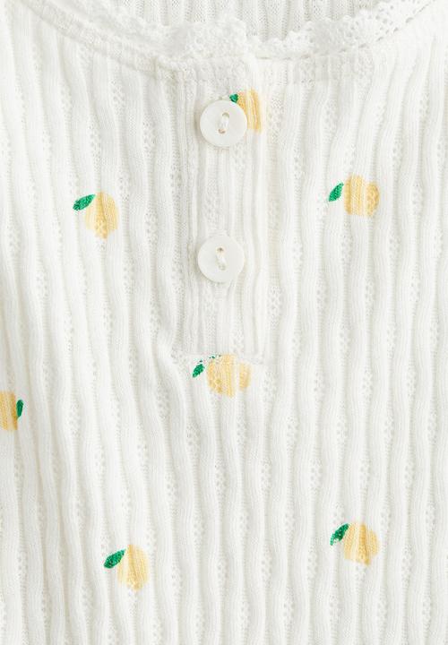H&M - Pointelle cotton vest top - white lemons