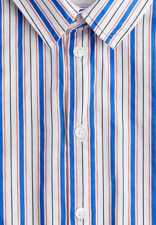H&M - Cotton poplin shirt - white/striped 