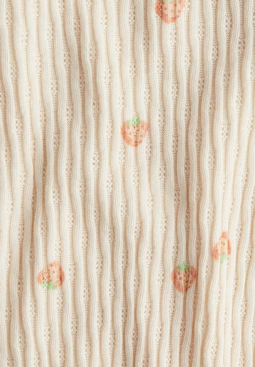 H&M - Flounce-trimmed cotton top - peach pink/strawberries