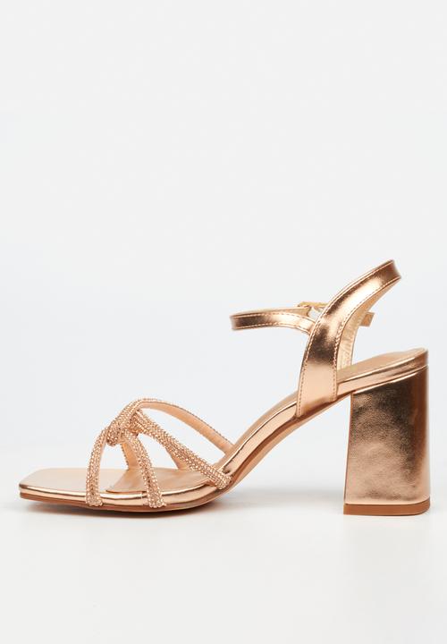 Butterfly Feet - Raine 1 Open Toe Ankle Strap - Rosegold