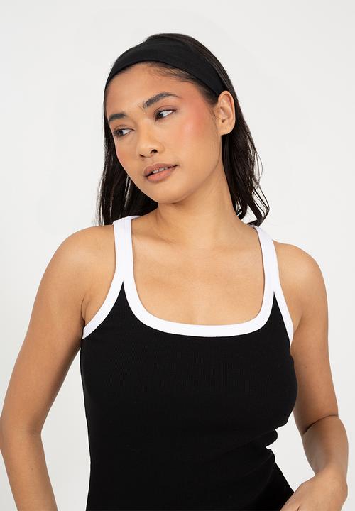 Brave Soul - Ladies Scoop Neck Mini Body Con Dress - Black/White