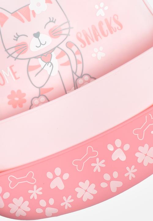 Character Group - 2PK Cats Print Silicone Bibs-  pink