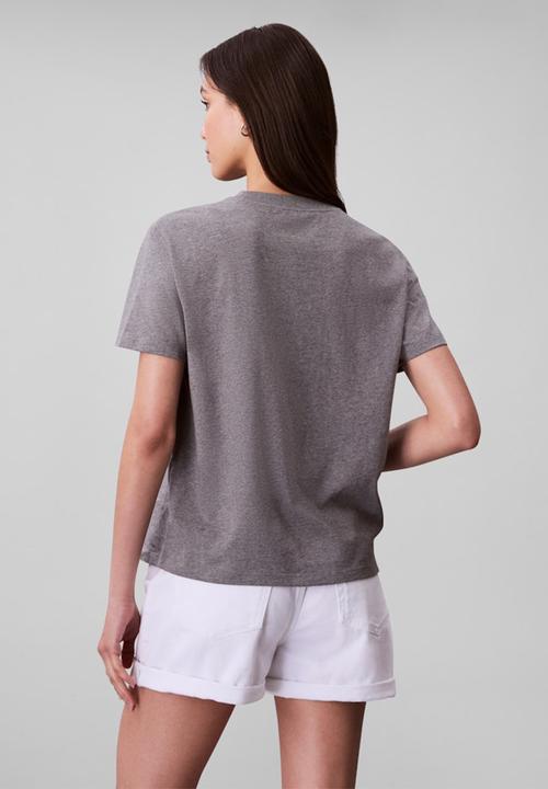 Calvin Klein - Hero ss classic monologo cneck tee - med grey heather