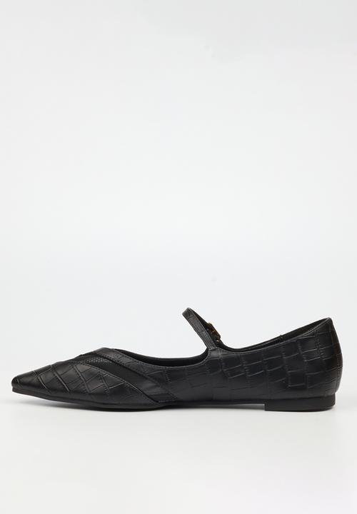 Miss Black - Allure 1 pointy croc pump - black