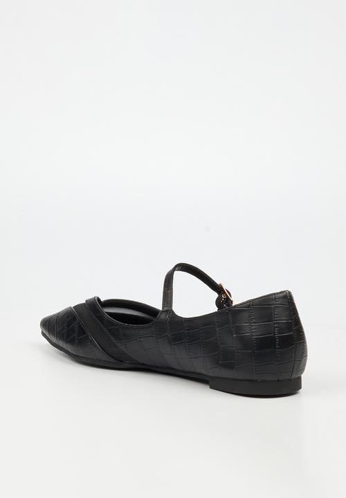 Miss Black - Allure 1 pointy croc pump - black