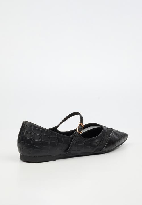 Miss Black - Allure 1 pointy croc pump - black