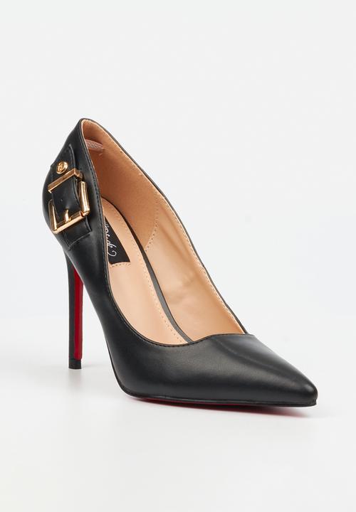 Miss Black - Lola 42 side buckle court heel - black