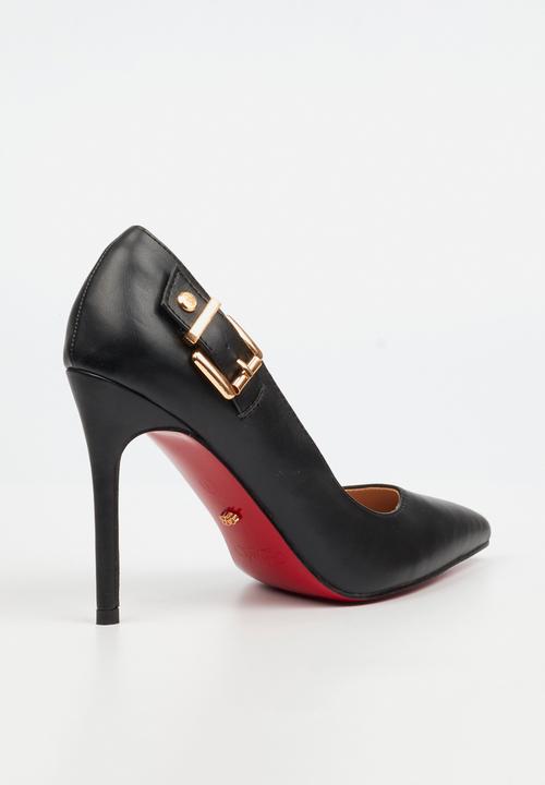 Miss Black - Lola 42 side buckle court heel - black