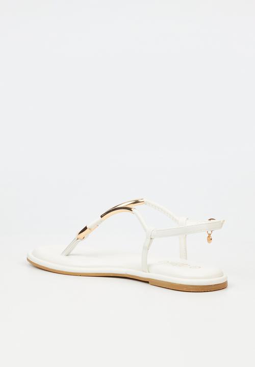 Miss Black - Kali 3 flat sandal - white