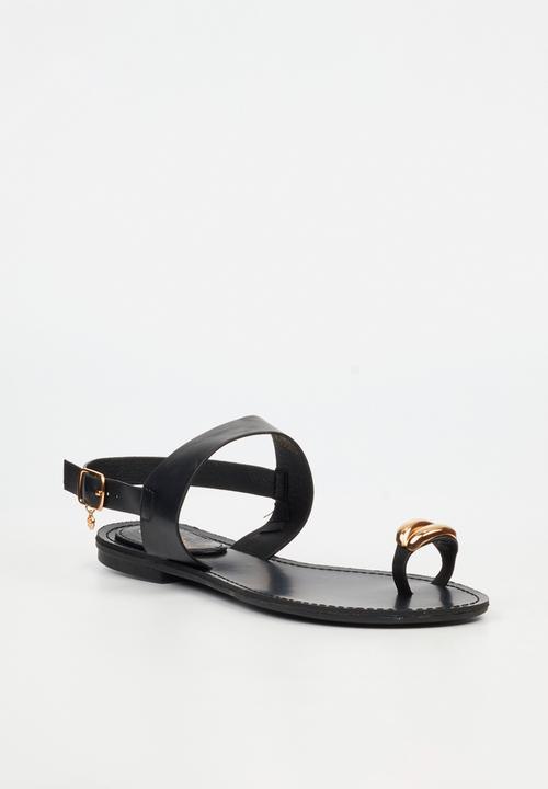 Miss Black - Sara 4 toe-loop sandal - black