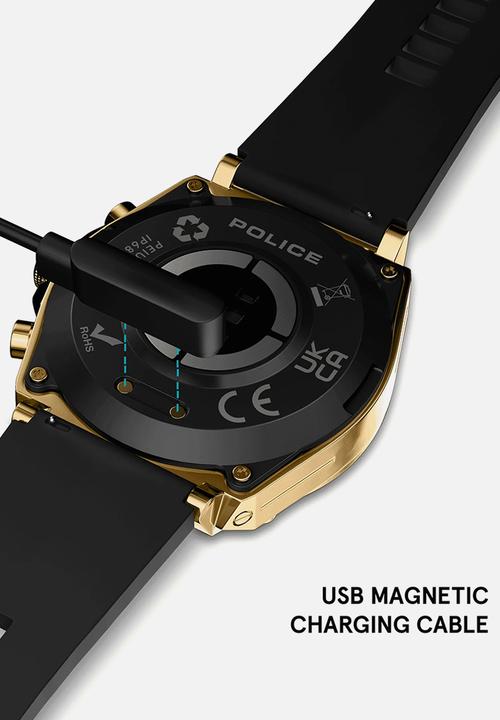 Police - Smart watch IP LED screen strap - black