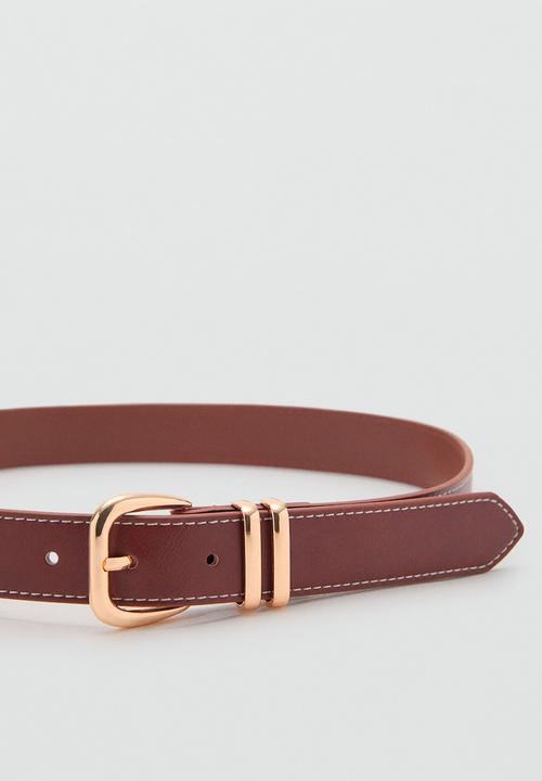 MANGO - Cinturon Bella Belt - Dark Brown