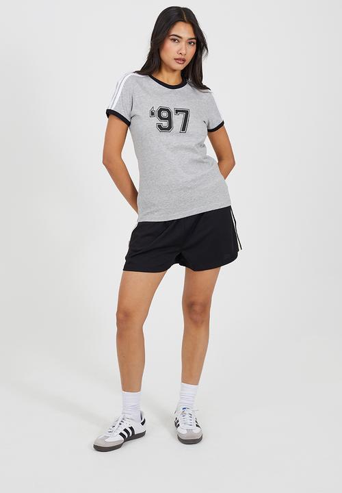 Brave Soul - Ladies Side Stripe Short - Black/Cream