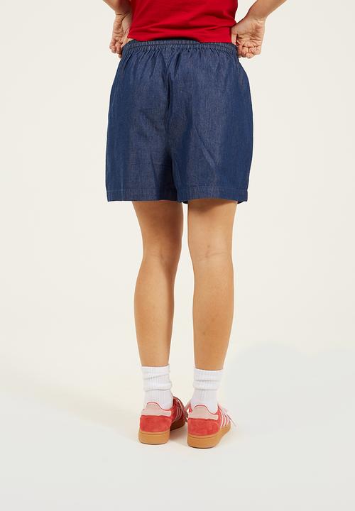 Brave Soul - Ladies Drawcord Chambray Shorts - Indigo