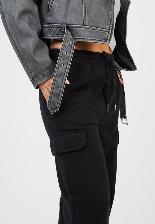 Brave Soul - Ladies Jersey Cargo Trousers - Black