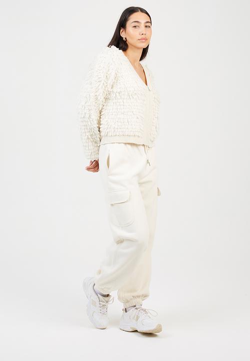 Brave Soul - Ladies Jersey Cargo Trousers - Cream