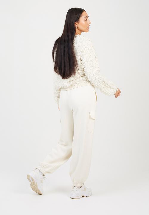 Brave Soul - Ladies Jersey Cargo Trousers - Cream