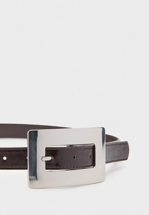 MANGO - Mirror belt-dark brown