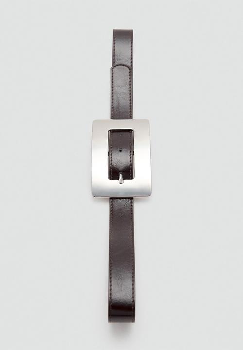 MANGO - Mirror belt-dark brown
