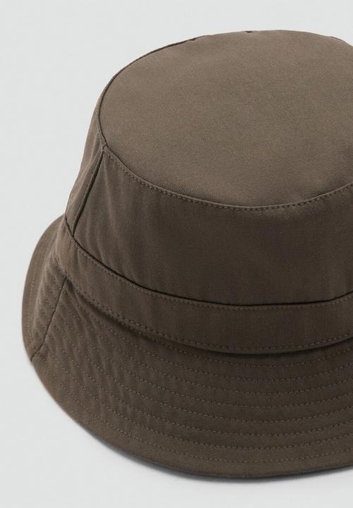 MANGO - Gorra Bucket Hat - Khaki
