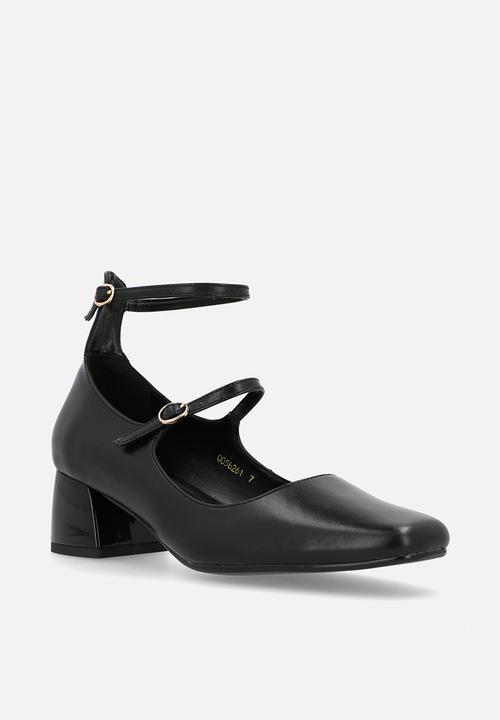POLO - Double strap mary jane heel - black
