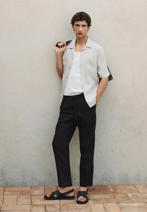 MANGO - Sandalia romana - black 