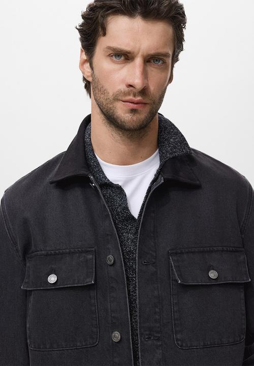 MANGO - Cazadora Lithia - Black Denim