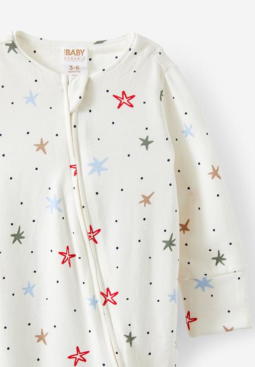 Cotton On - The long sleeve zip romper - vanilla/all the stars
