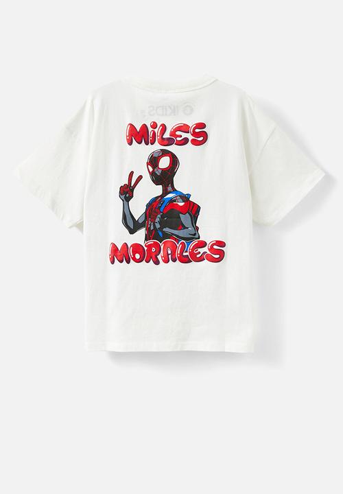 Cotton On - Licensed drop shoulder short sleeve tee - lcn mar vanilla/spiderman miles morales