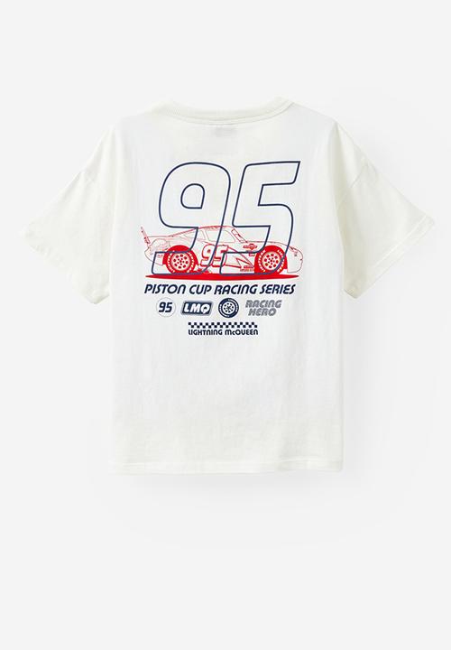 Cotton On - Licensed drop shoulder short sleeve tee - lcn dis vanilla/lmq piston cup racing series