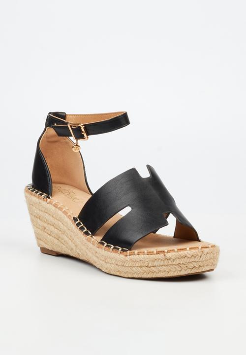 Miss Black - Jayda 11 h-cut rope wedge - black