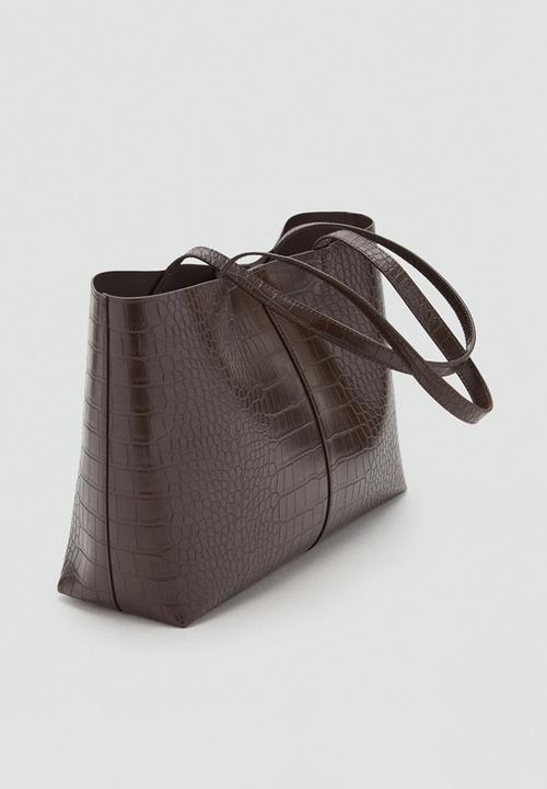 MANGO - Manu shoulder bag - dark brown