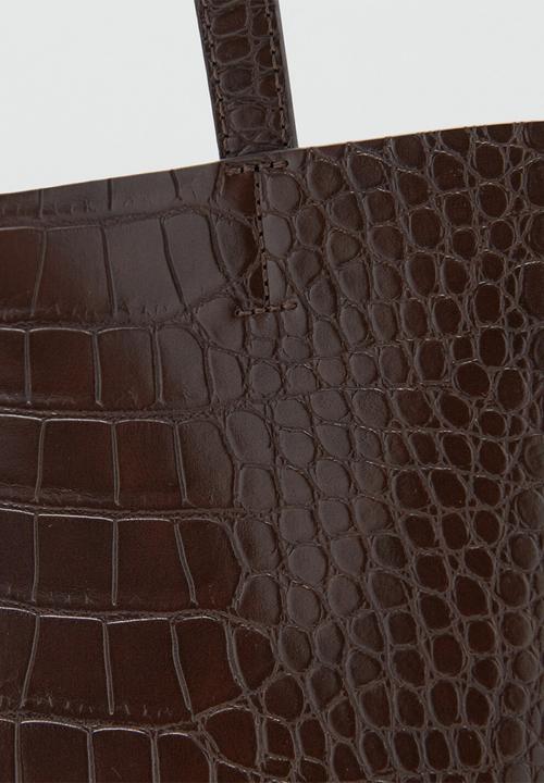 MANGO - Manu shoulder bag - dark brown