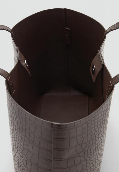 MANGO - Manu shoulder bag - dark brown