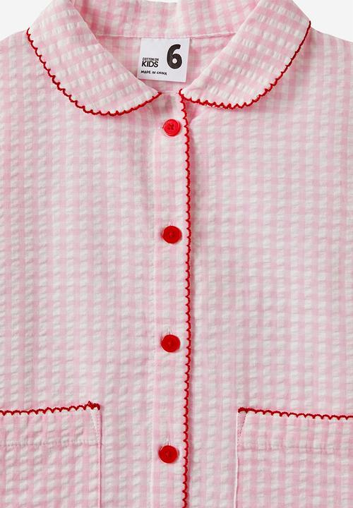 Cotton On - Betty short sleeve pyjama set - fairy pink/gingham