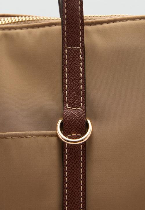 MANGO - Cobalt tote bag - light beige