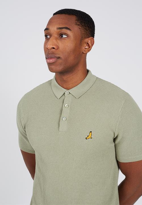 Brave Soul - Knitted Polo Shirt - Dark Sage