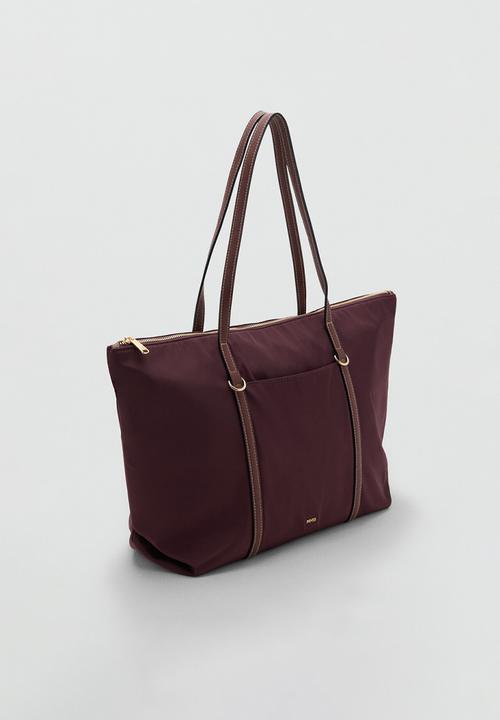 MANGO - Cobalt tote bag - dark red