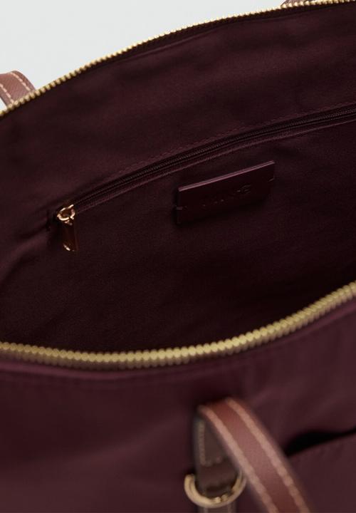 MANGO - Cobalt tote bag - dark red