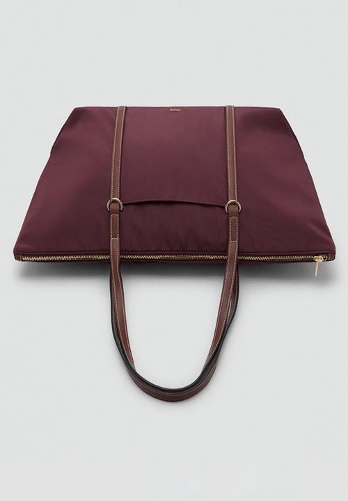 MANGO - Cobalt tote bag - dark red