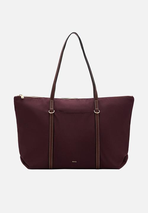 MANGO - Cobalt tote bag - dark red